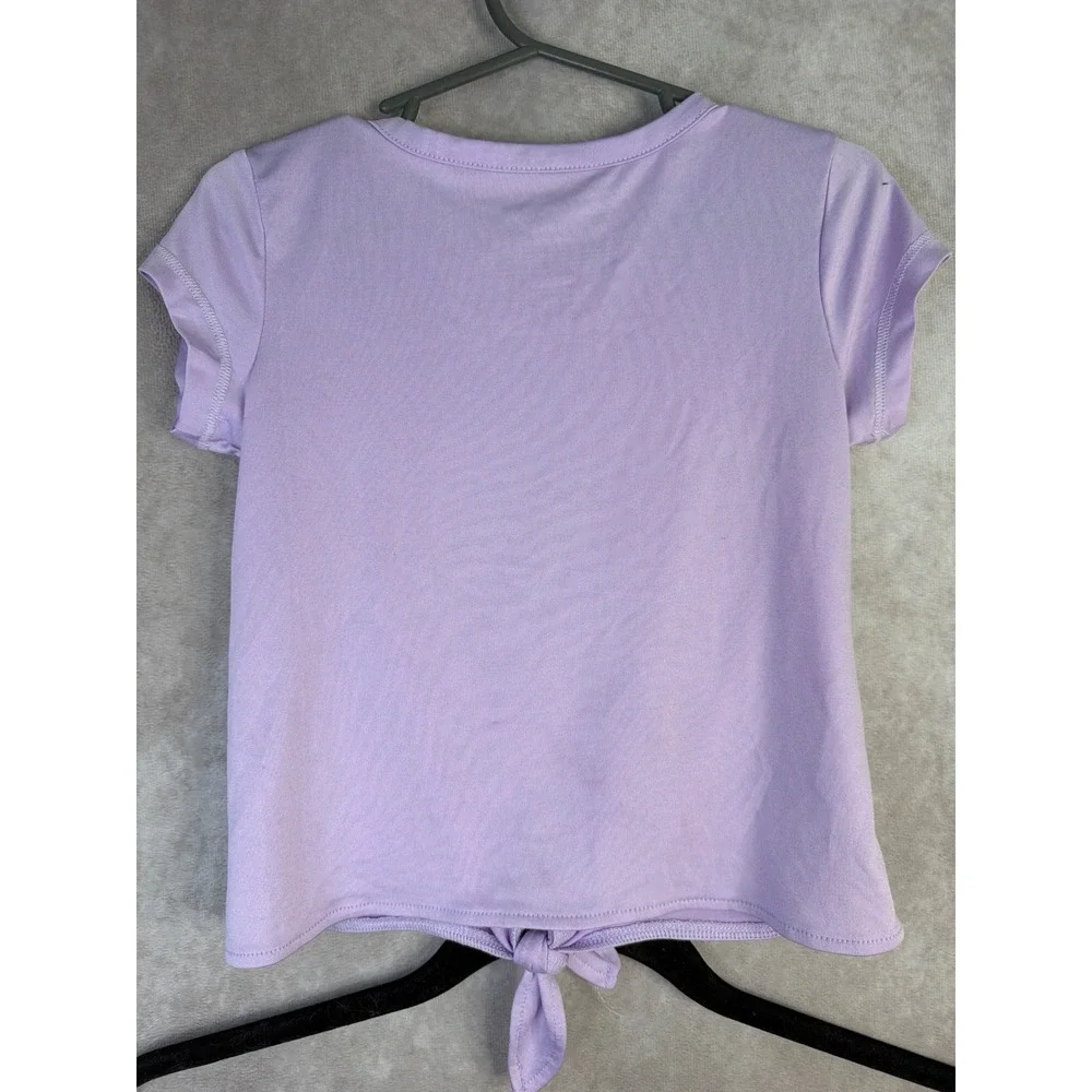 Skechers Short Set Girls 18M Purple California Palm Tree Tie Front Mesh 2PC